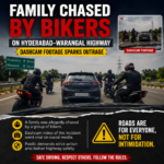 Family chased by bikers on Hyderabad–Warangal highway